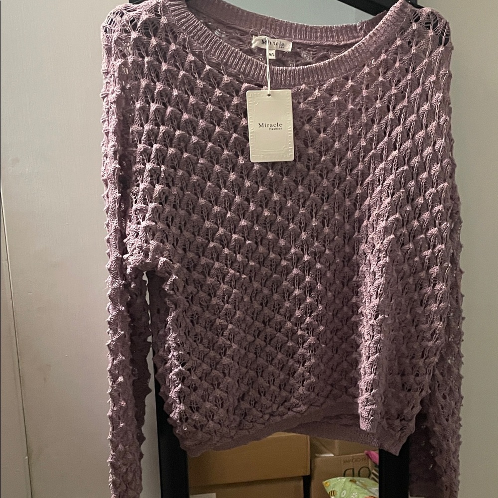 Miracle Lavender Textured Women's Sweater
